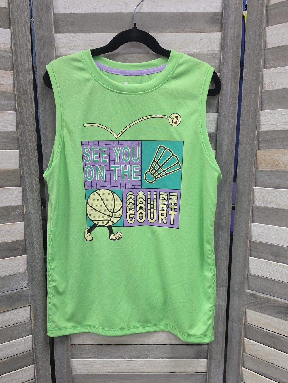 all in motion Neon Green Sports Graphic Tank Top | Large (10/12)